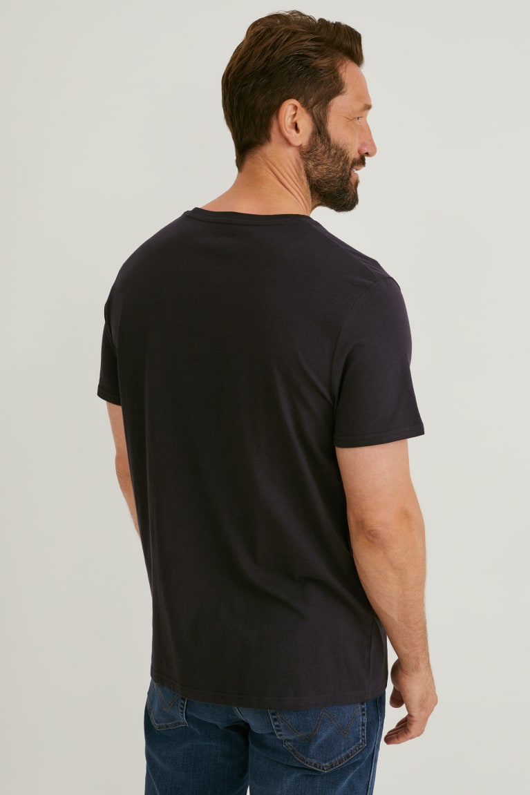 Black C&A Wrangler Men's T-shirts | FDWIG-4316