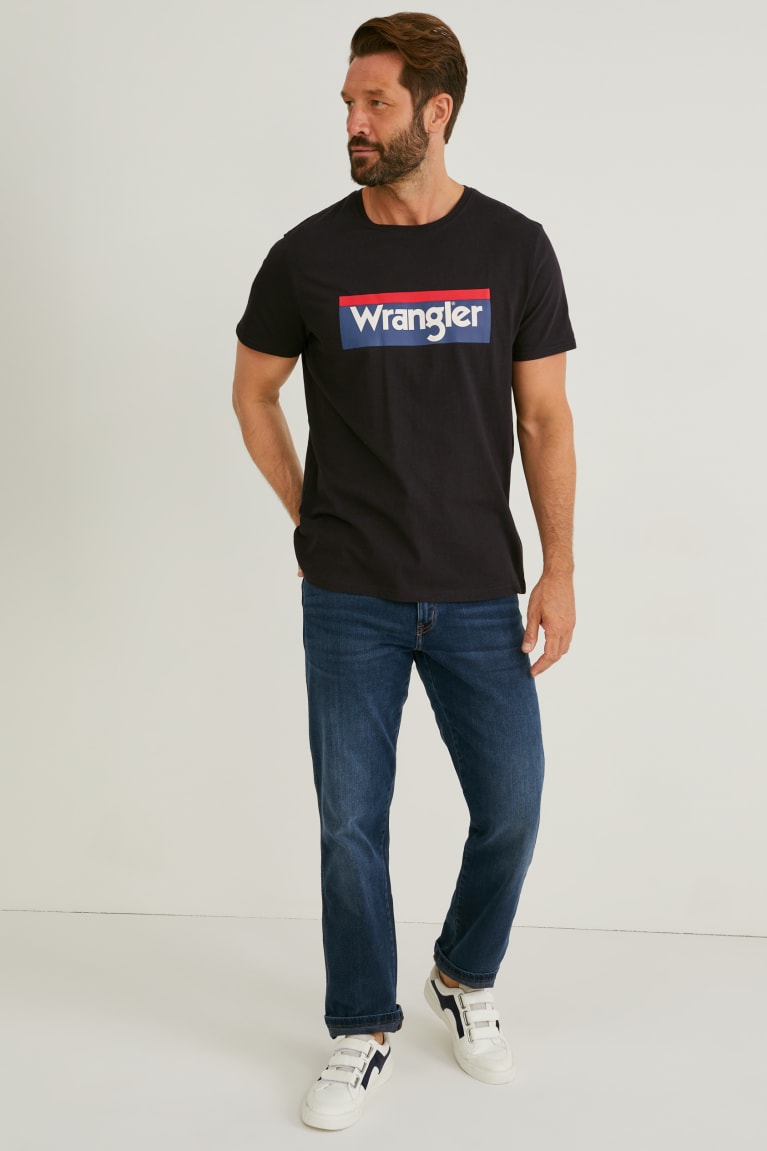 Black C&A Wrangler Men's T-shirts | FDWIG-4316