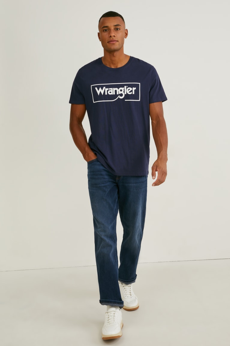 Black C&A Wrangler Men's T-shirts | IKWXP-4078