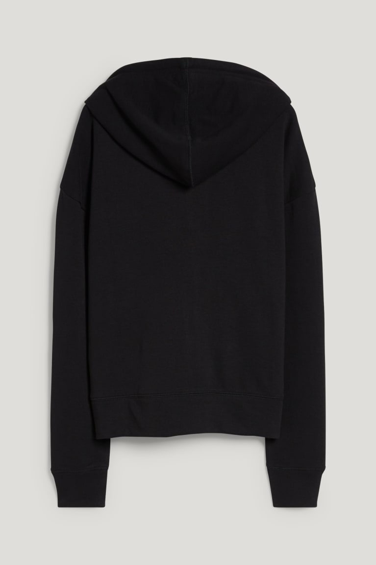 Black C&A Zip-through With Hood Recycled Women's Sweatshirts | GQRPF-0542