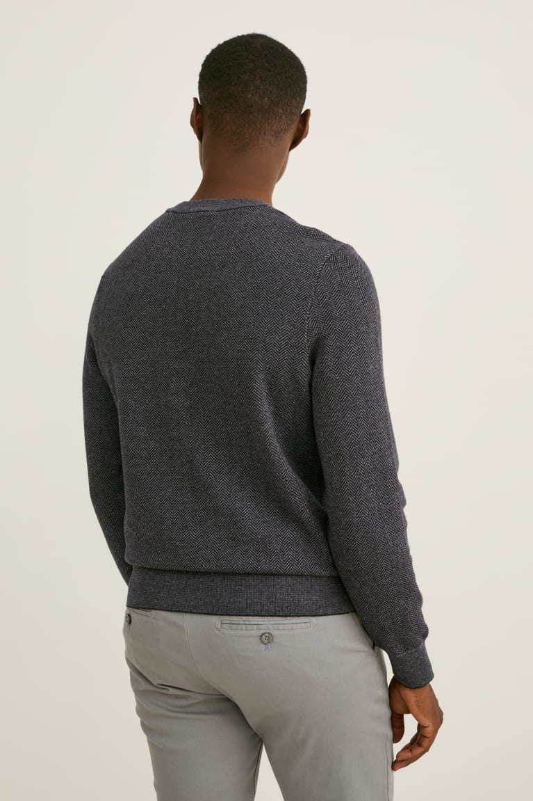 Black / Dark Gray C&A Men's Jumper | ENACF-9730