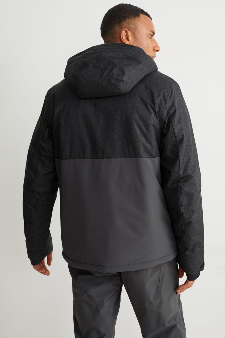 Black / Gray C&A Ski With Hood Bionic-finish®eco Men's Jackets | SGAKR-2719