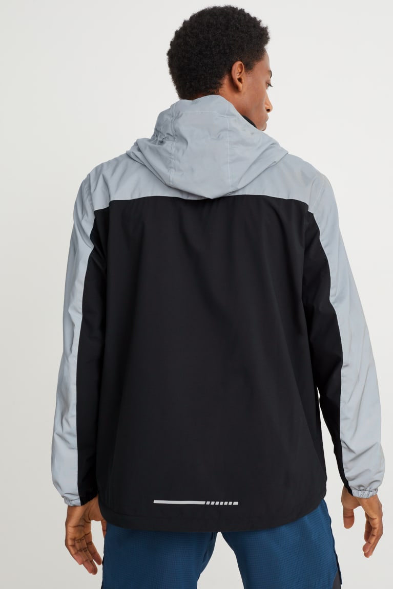 Black / Gray C&A With Hood Men's Jackets | QYODC-9245