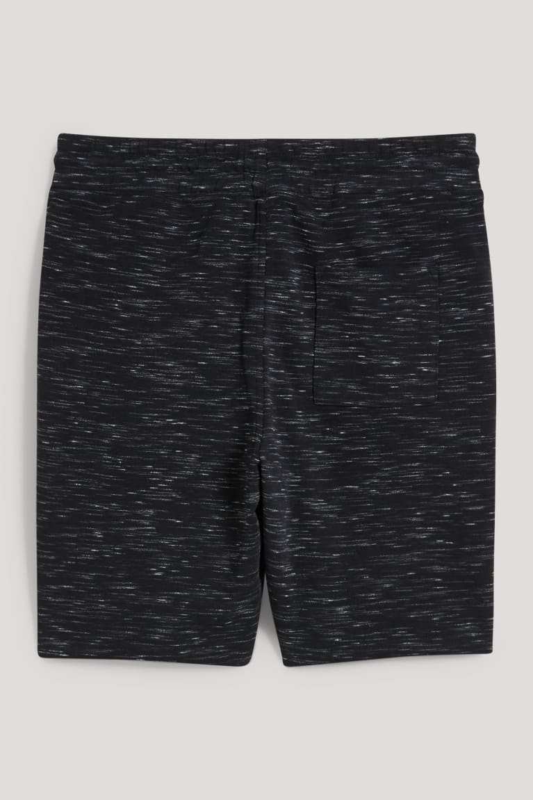 Black Melange C&A Sweat Men's Shorts | SEOQW-7049