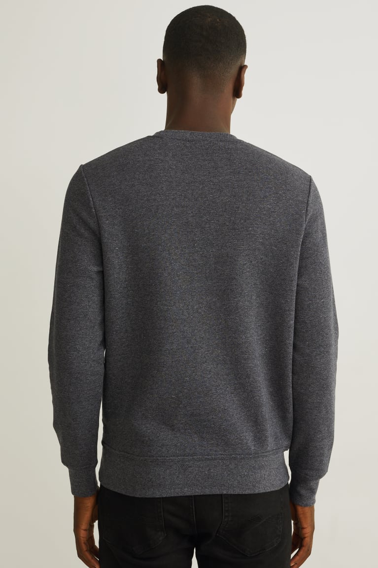 Black Melange C&A With Organic Cotton Men's Sweatshirts | VMEID-3150