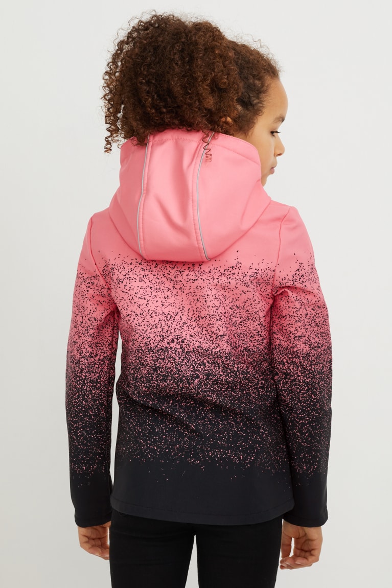 Black / Rose C&A Softshell With Hood Girls' Jackets | KPFVL-8903