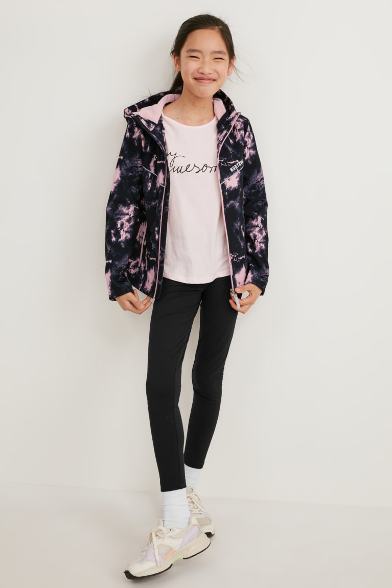 Black / Rose C&A Softshell With Hood Girls' Jackets | YEKRU-3604