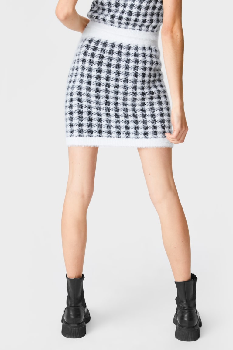 Black / White C&A Clockhouse Knitted Women's Skirts | GQFDR-5214