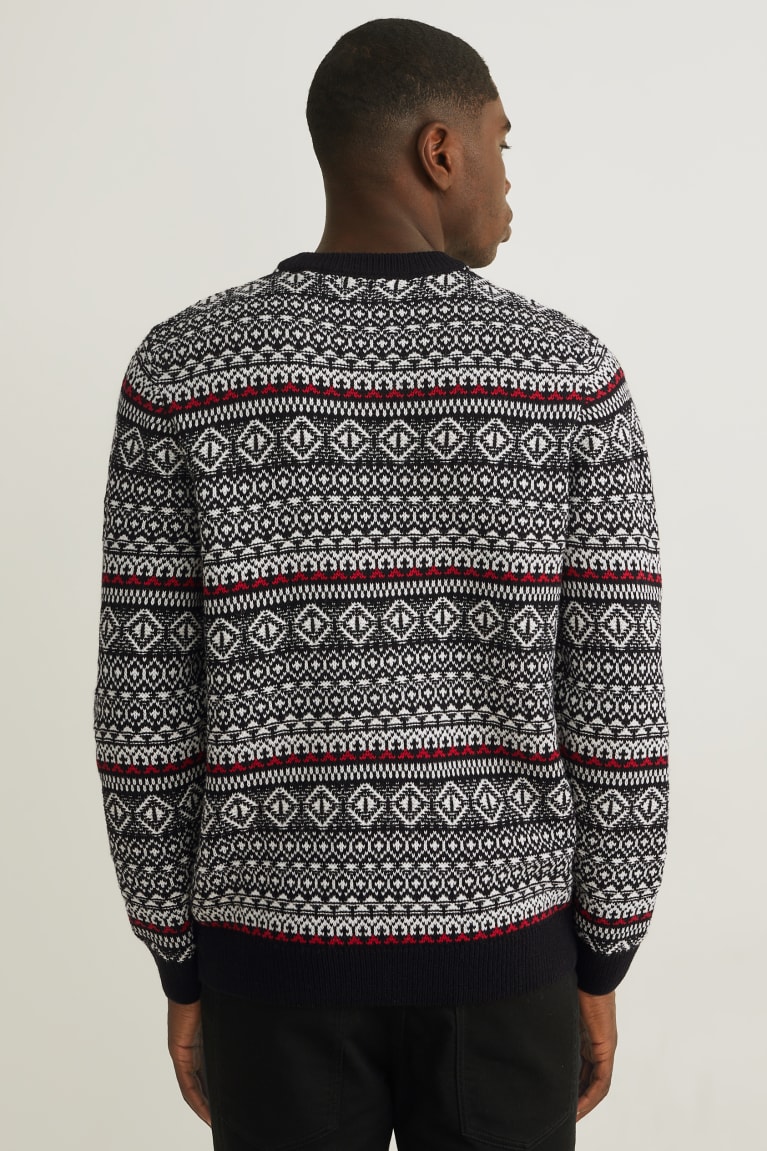 Black / White C&A Men's Jumper | KMWDV-1879