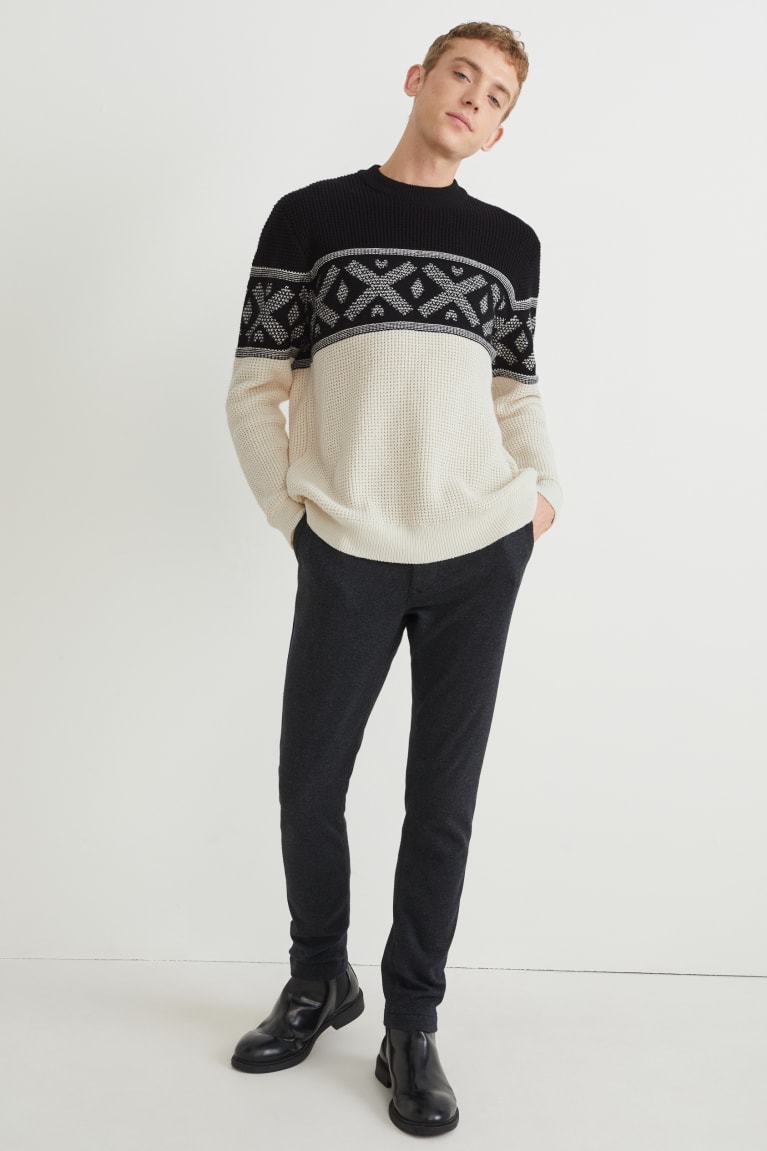 Black / White C&A Recycled Men's Jumper | AVFJG-4793