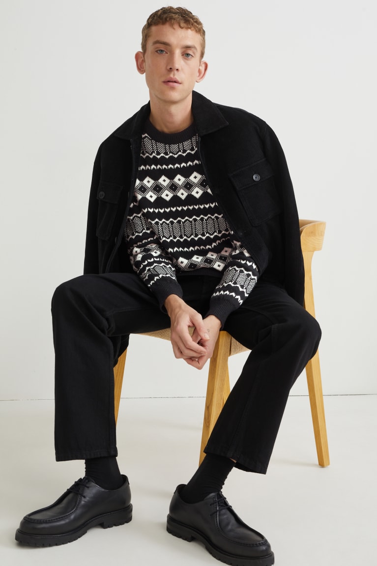 Black / White C&A Recycled Men's Jumper | FTUWZ-5927