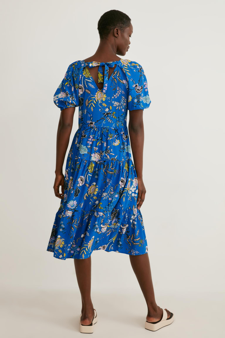 Blue C&A A-line Floral Women's Dress | RIMSU-0756