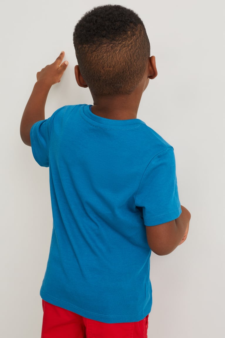 Blue C&A Car Sleeve In-conversion Cotton Shiny Boys' T-shirts | YUNMC-0963