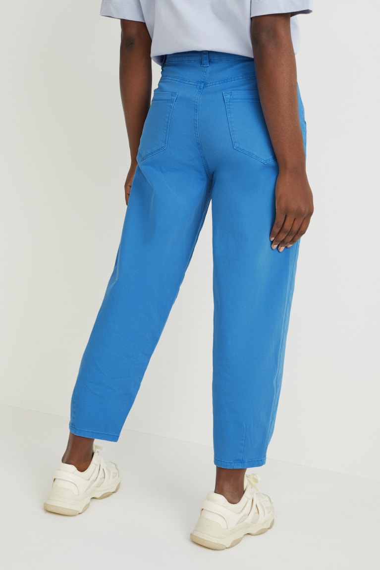 Blue C&A Chinos Mid-rise Waist Tapered Fit Women's Trousers | LZUDO-3651