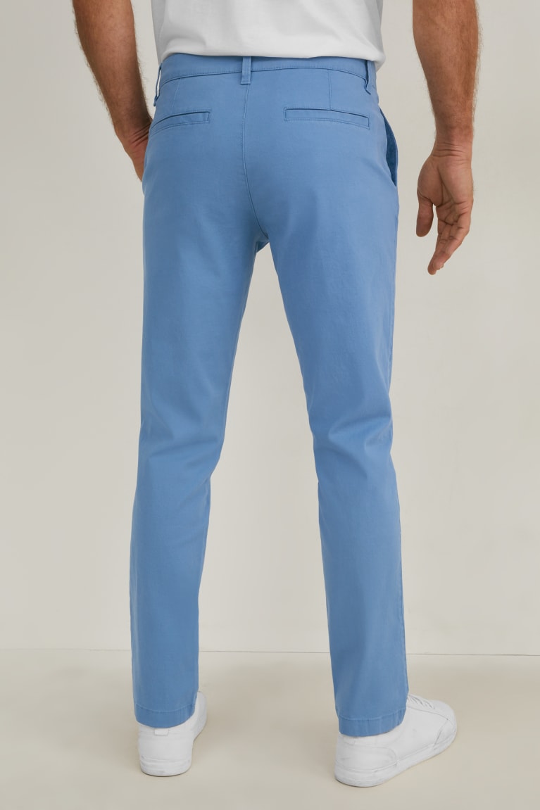 Blue C&A Chinos Regular Fit Lycra® Men's Trousers | IBARE-8297