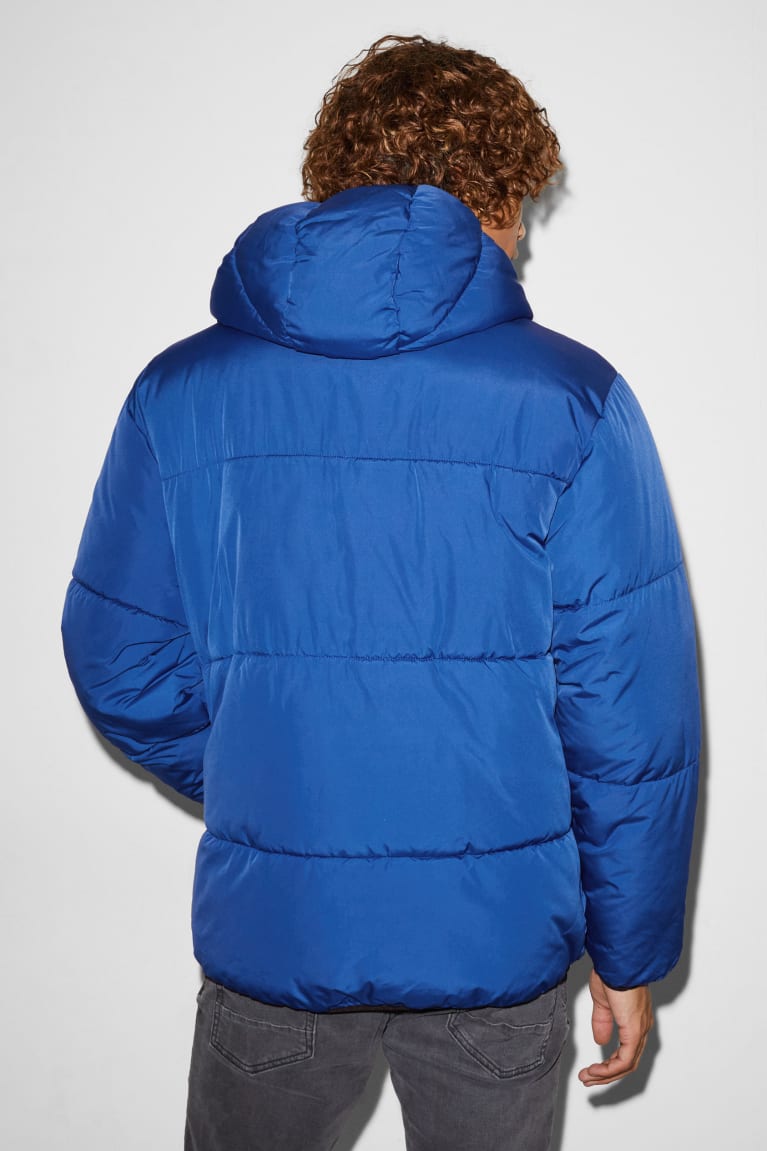 Blue C&A Clockhouse Quilted With Hood Recycled Men's Jackets | LNQZG-9716