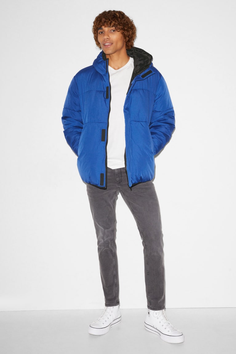 Blue C&A Clockhouse Quilted With Hood Recycled Men's Jackets | LNQZG-9716