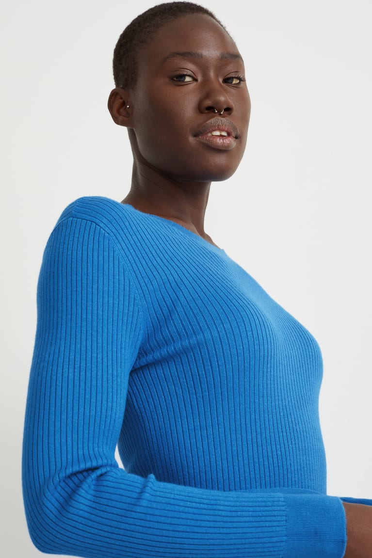 Blue C&A Knitted With Lenzing™ Ecovero™ Women's Dress | BOITP-7805