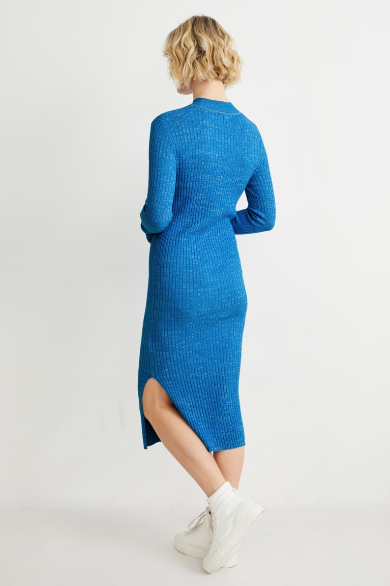 Blue C&A Knitted With Lenzing™ Ecovero™ Women's Dress | SJREH-2906