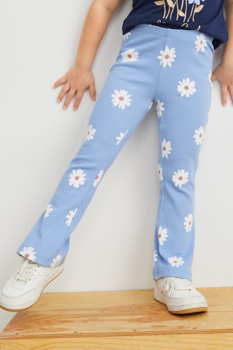 Blue C&A Leggings Floral Girls' Trousers | FZTJD-3250