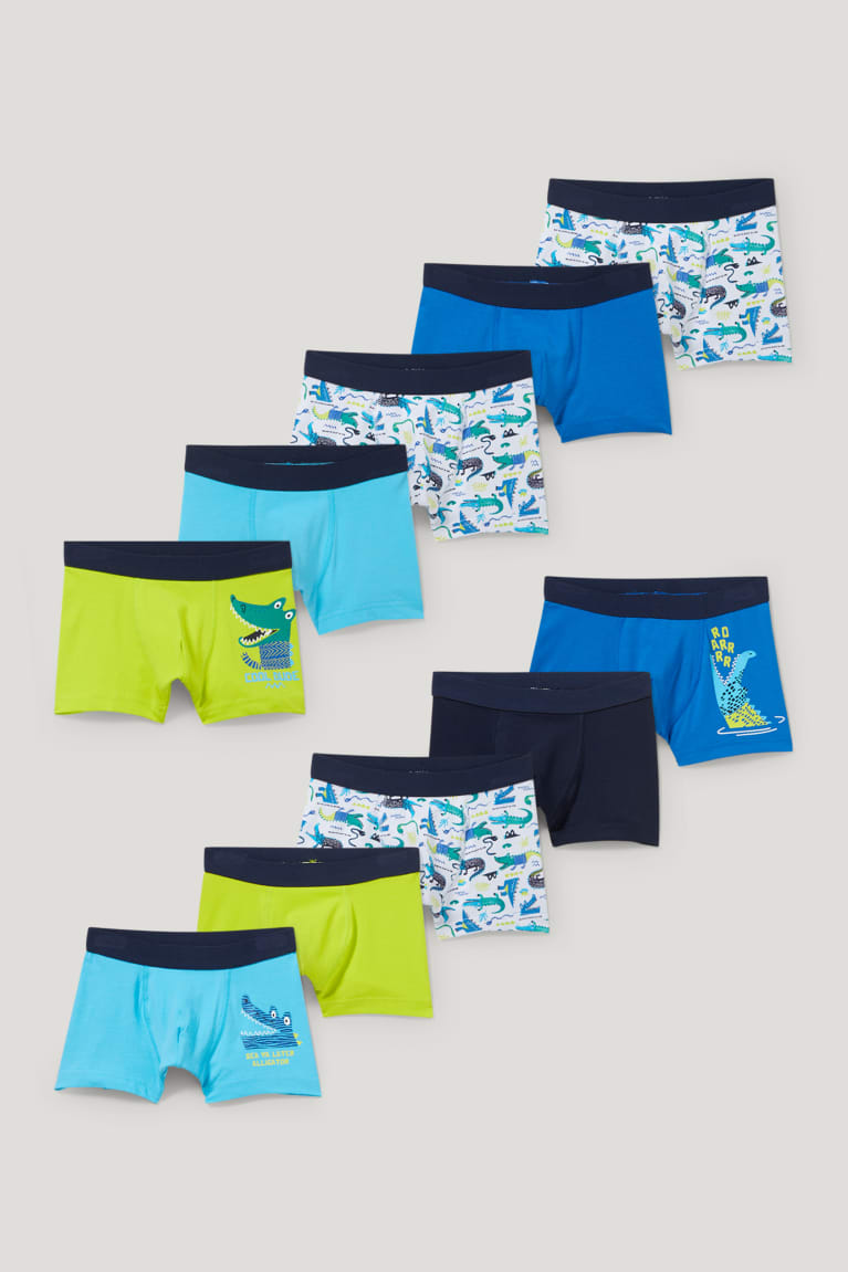 Blue C&A Multipack Of 10 Boxer Organic Cotton Boys\' Underwear | JKXLU-5794