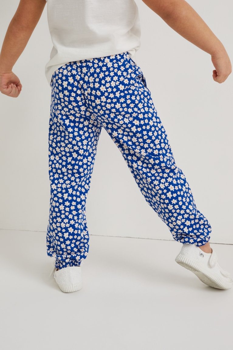 Blue C&A Multipack Of 2 Floral Girls' Trousers | TNYJU-2068