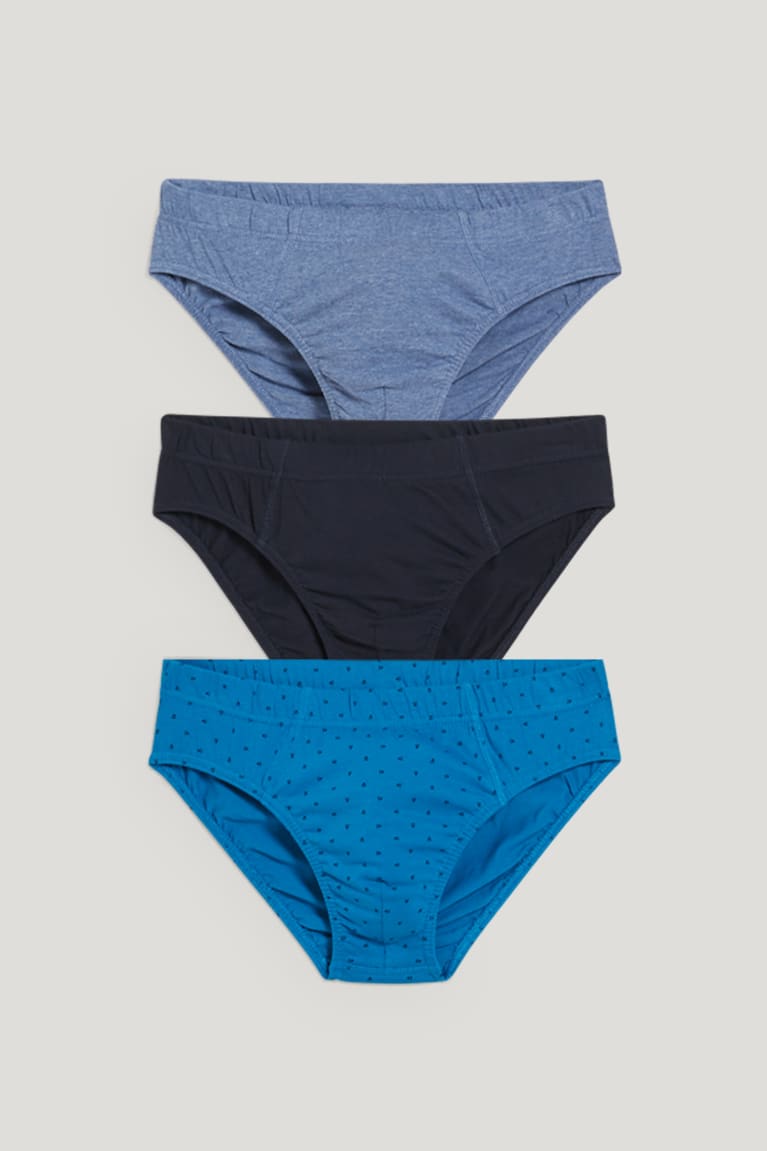 Blue C&A Multipack Of 3 Briefs Organic Cotton Men's Underwear | LRBAJ-8530