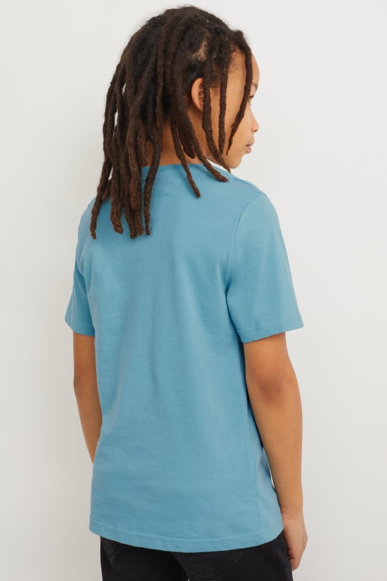 Blue C&A Multipack Of 4 Sleeve With In-conversion Cotton Boys' T-shirts | QVWYX-6935