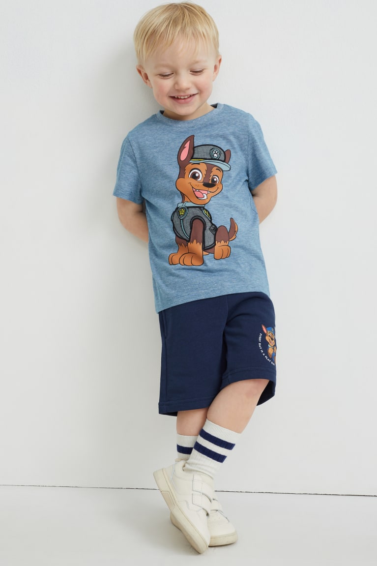 Blue C&A Paw Patrol Sleeve With In-conversion Cotton Boys' T-shirts | OXZTD-9143