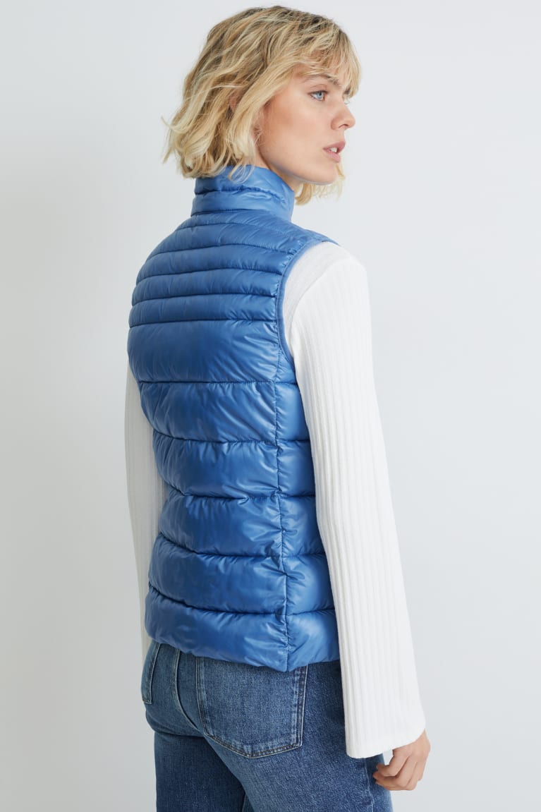 Blue C&A Quilted Gilet Women's Jackets | HLOQX-0415