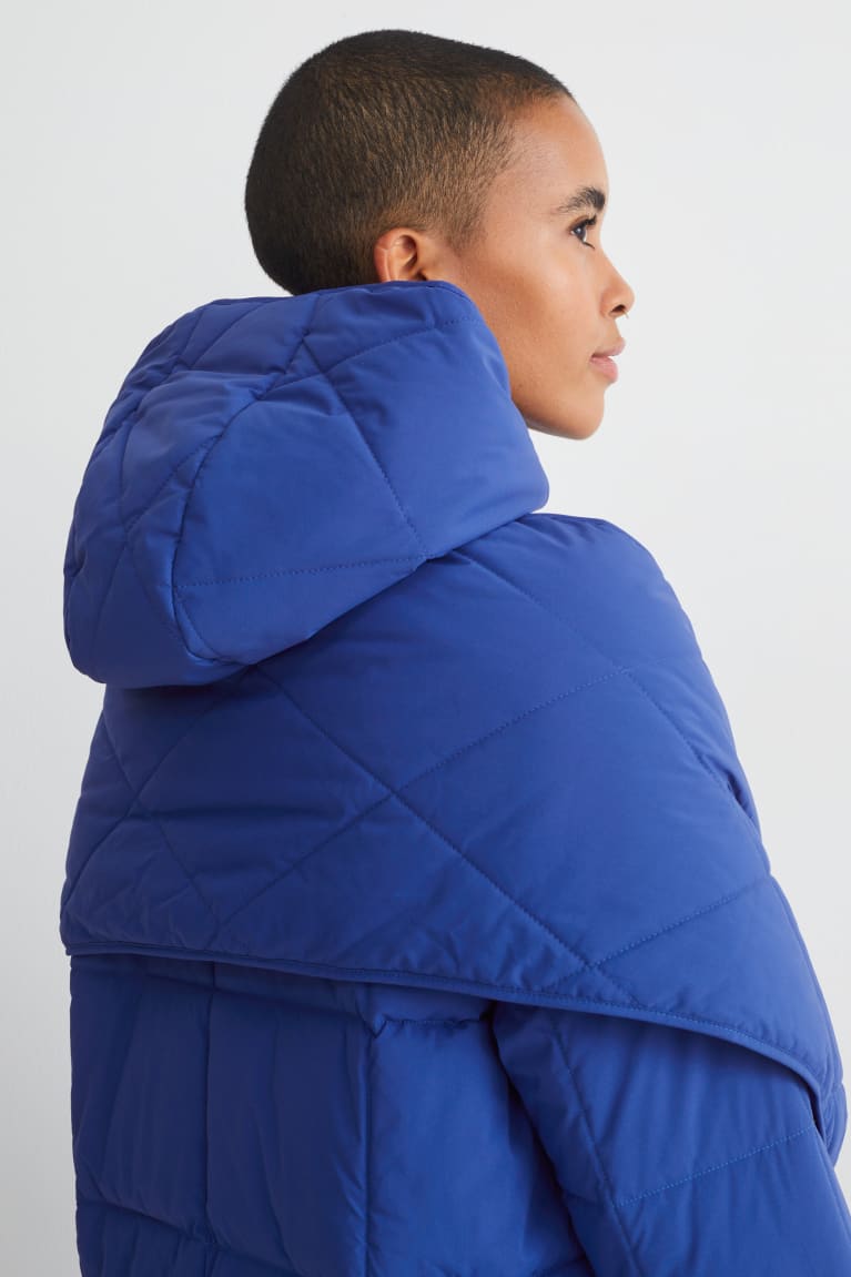 Blue C&A Quilted With Hood Recycled Women's Jackets | EILDP-8932