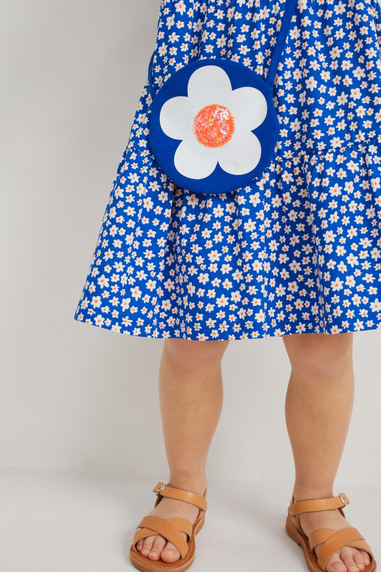 Blue C&A Set And Bag 2 Piece Floral Girls' Dress | JFQHM-5329