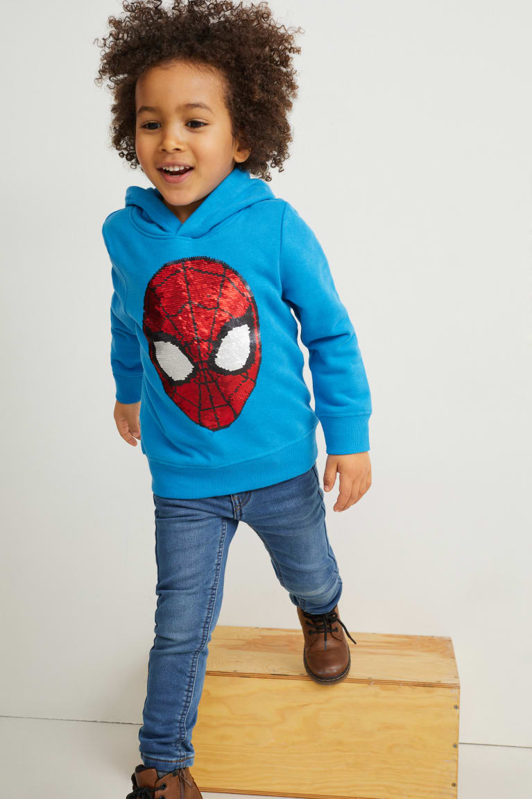 Blue C&A Spider-man Shiny Girls' Hoodie | ZVQLH-0426