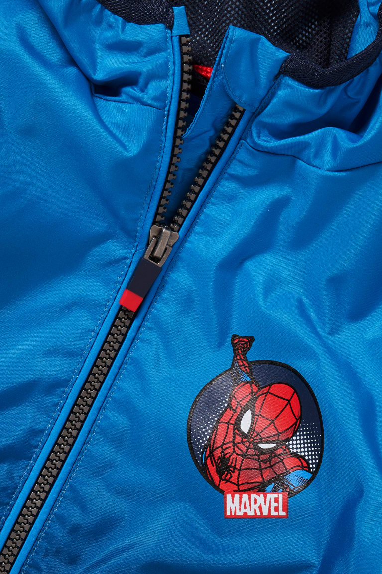 Blue C&A Spider-man With Hood Girls' Jackets | QLJOP-1569