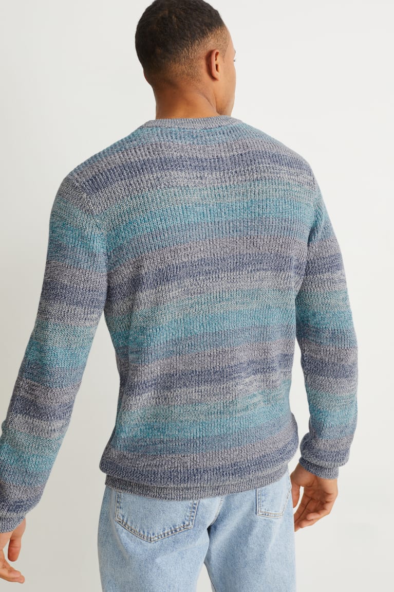 Blue C&A Striped Men's Jumper | QGHYK-3016