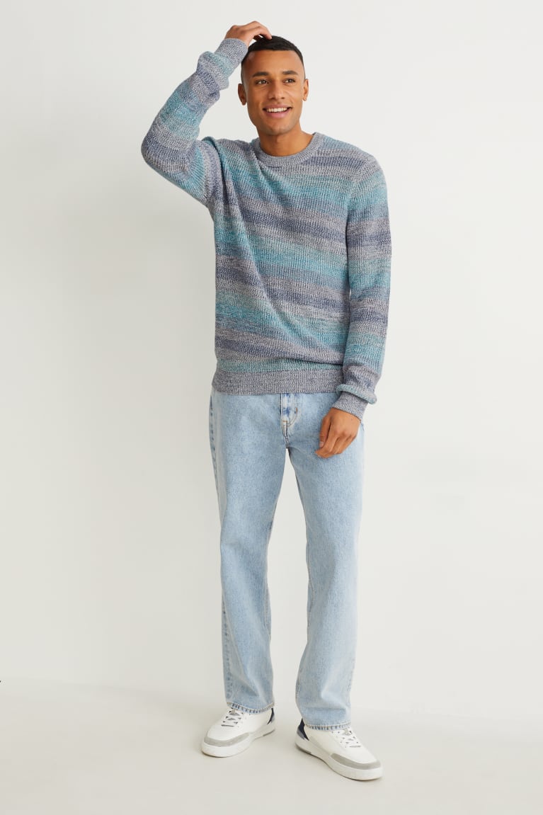 Blue C&A Striped Men's Jumper | QGHYK-3016