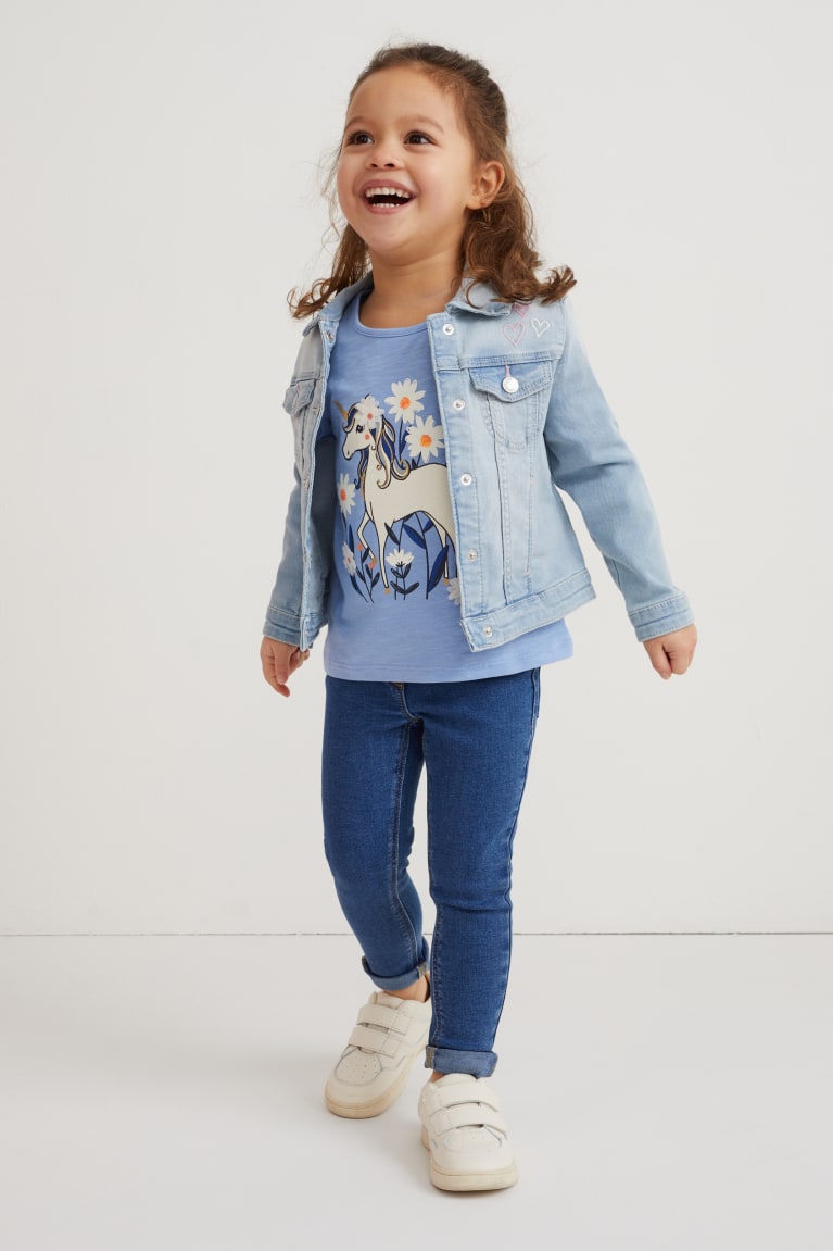 Blue C&A Unicorn Sleeve Girls' T-shirts | OENZW-4259