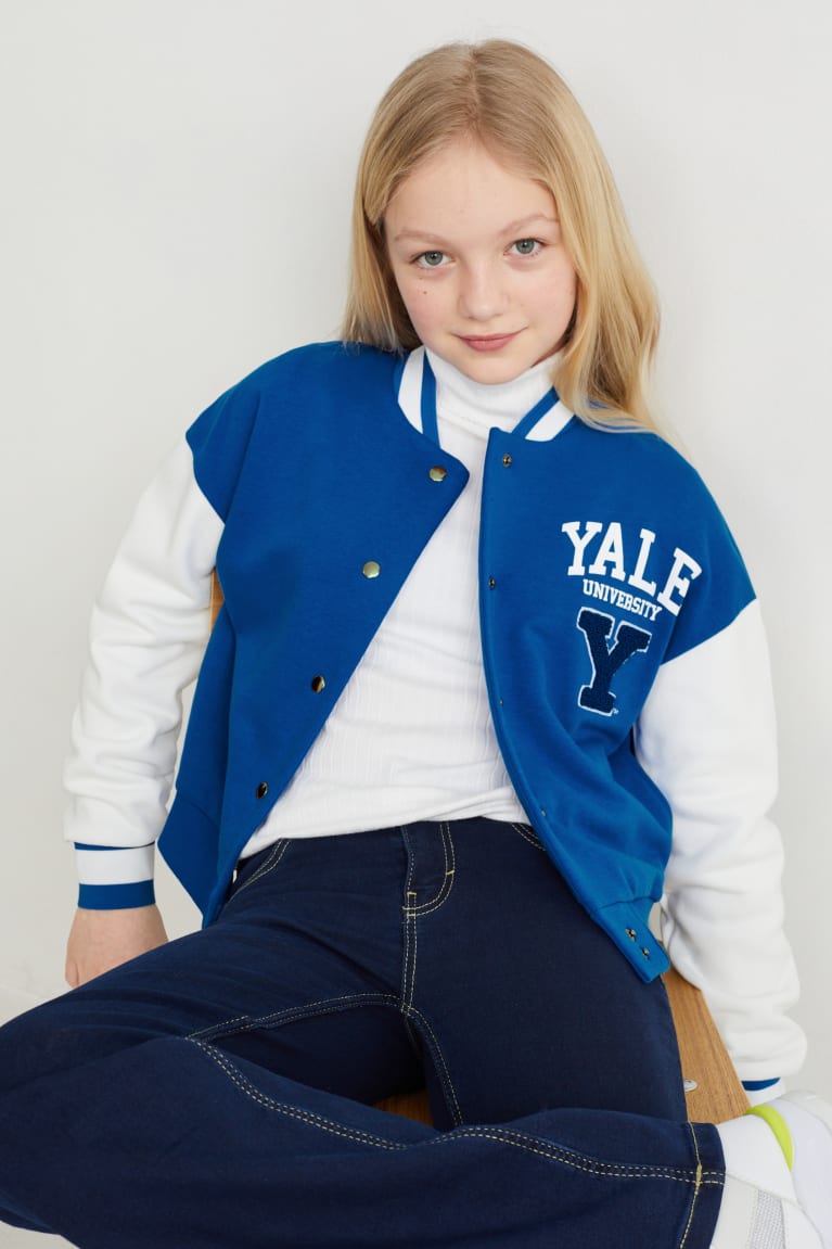 Blue C&A Yale University Zip-through Girls' Sweatshirts | QMORH-7213