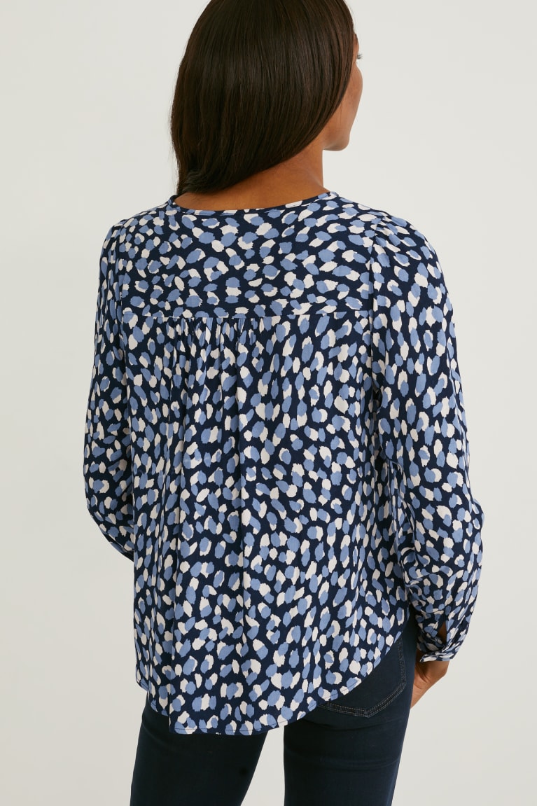 Blue / Dark Blue C&A Lenzing™ Ecovero™ Patterned Women's Blouses | KXZMC-5238