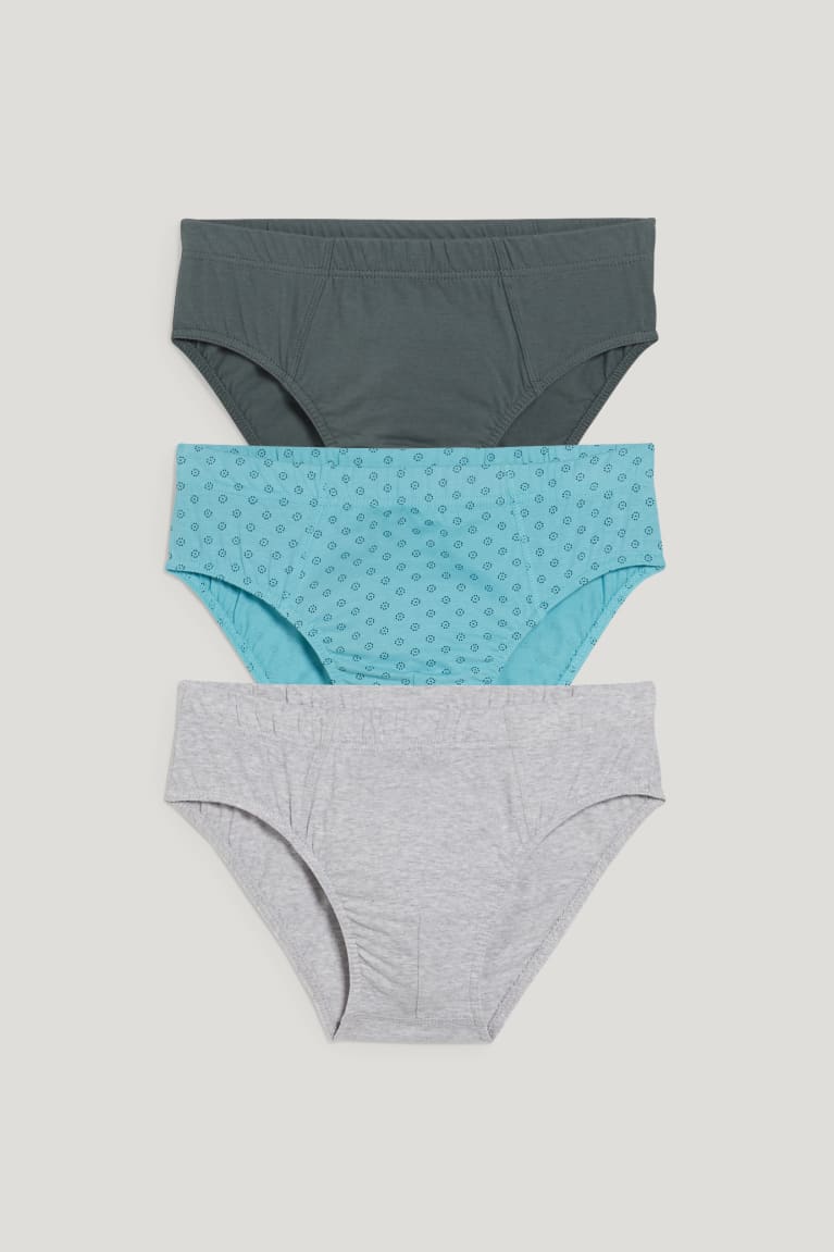 Blue / Gray C&A Multipack Of 3 Briefs Organic Cotton Men's Underwear | POZMH-2359