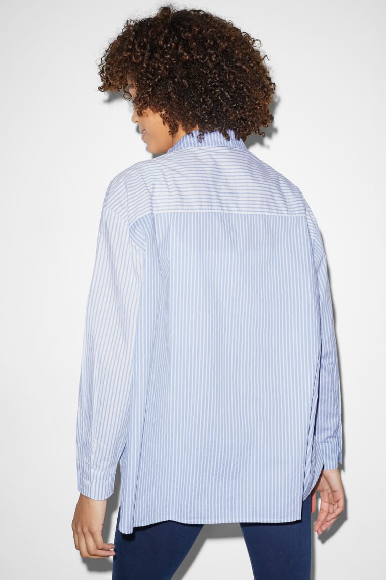 Blue / White C&A Clockhouse Striped Women's Blouses | ETPHI-8460