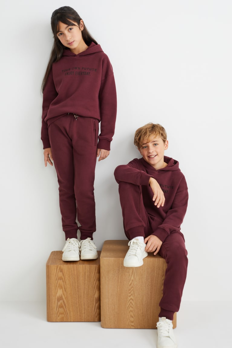 Bordeaux C&A Genderneutral Girls' Hoodie | CTMGU-4172