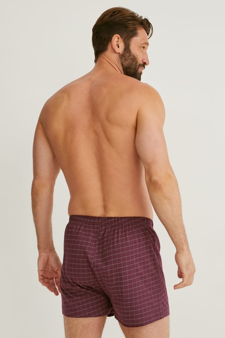 Bordeaux C&A Multipack Of 3 Organic Cotton Men's Underwear | ZDLXH-6197