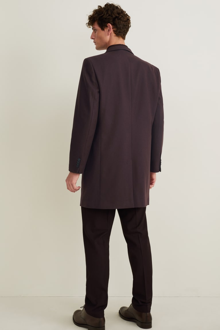 Bordeaux C&A New Wool Blend Men's Coats | NEUAI-3167