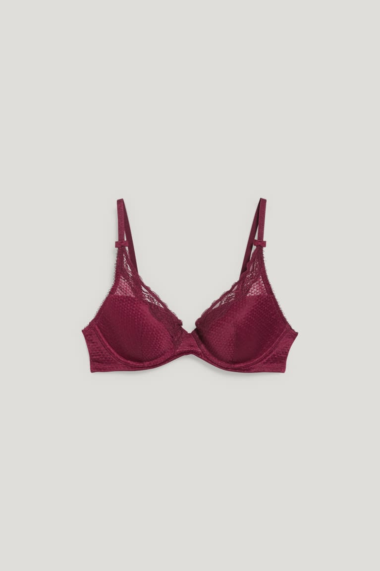 Bordeaux C&A Underwire Bra Demi Padded Women's Underwear | OGXFI-6381