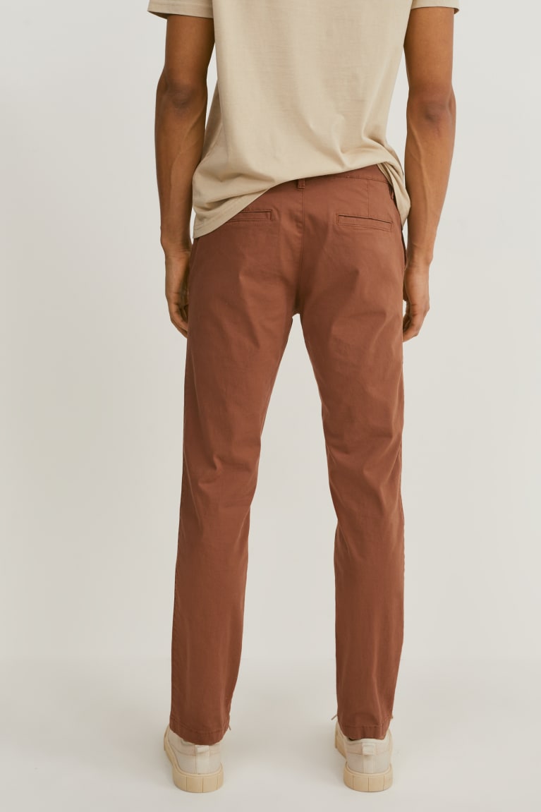 Brown C&A Chinos Slim Fit Lycra® Men's Trousers | SZXOI-6309