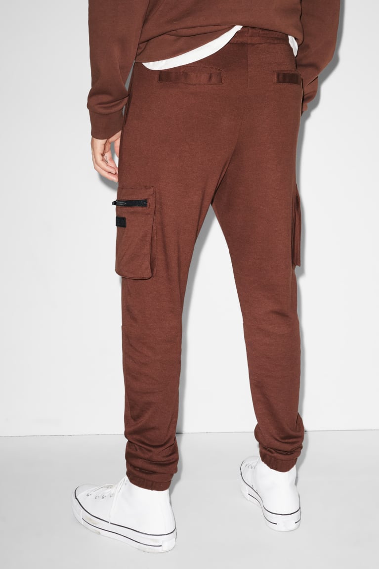 Brown C&A Clockhouse Cargo Joggers Men's Trousers | WJHST-3946