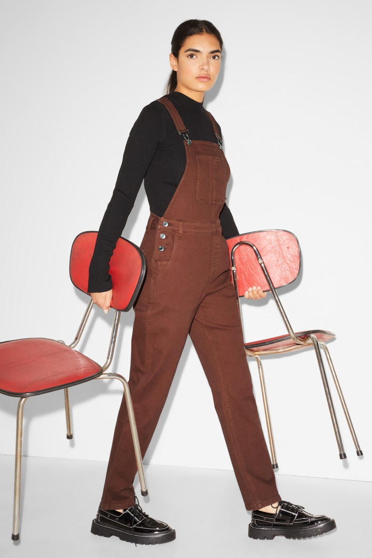 Brown C&A Clockhouse Dungarees Women\'s Trousers | YQRGL-7218