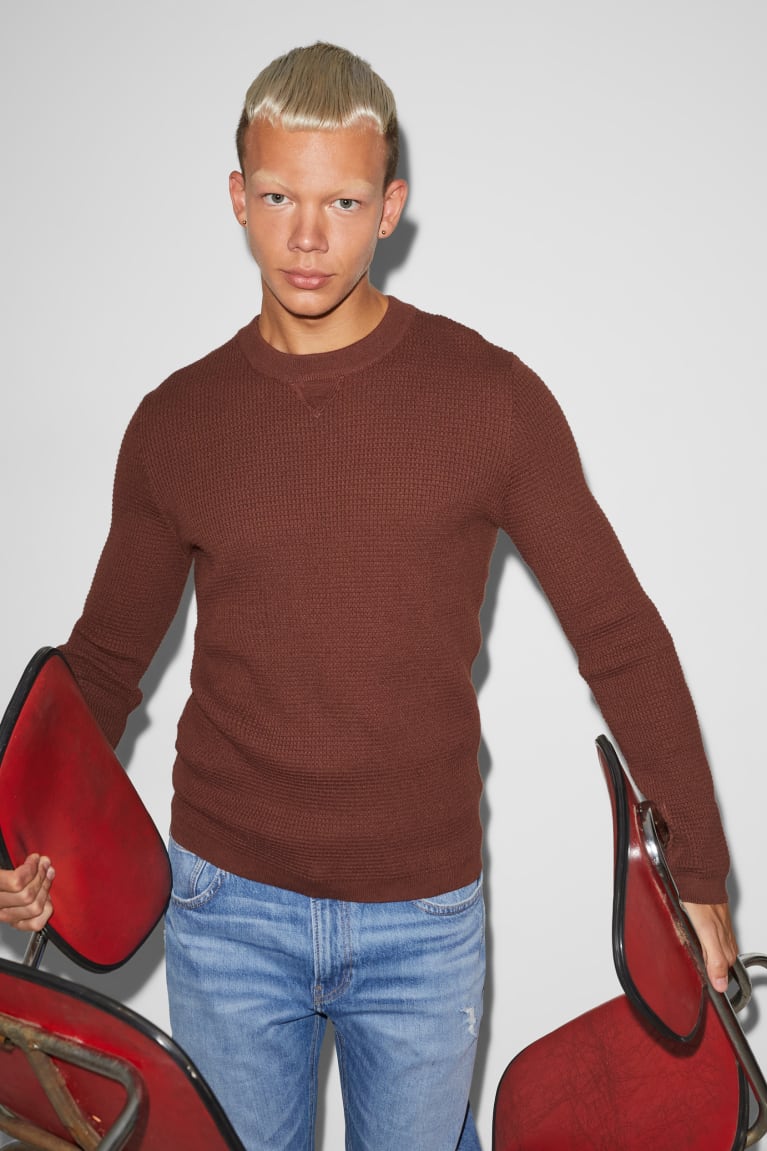 Brown C&A Clockhouse Men\'s Jumper | CVULO-2650