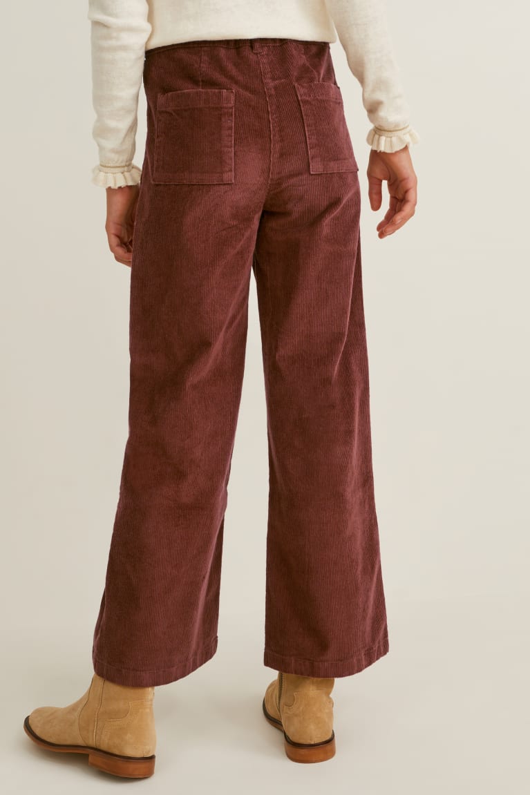 Brown C&A Corduroy Girls' Trousers | EJPRL-1027